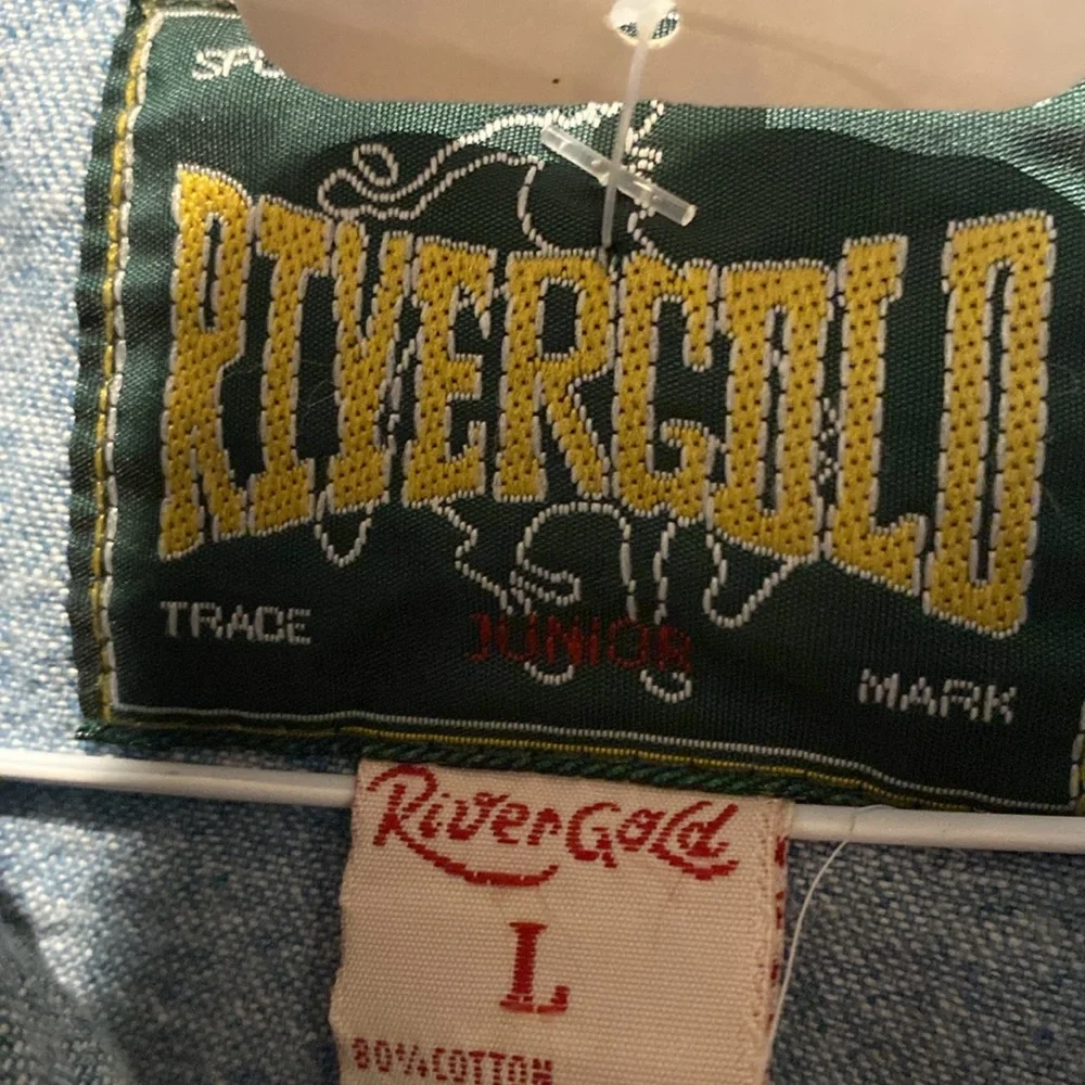 Rivergold Ladies Denim and Suede Snap Button‎ Long Sleeve Shirt.  Size Large. - Picture 5 of 9